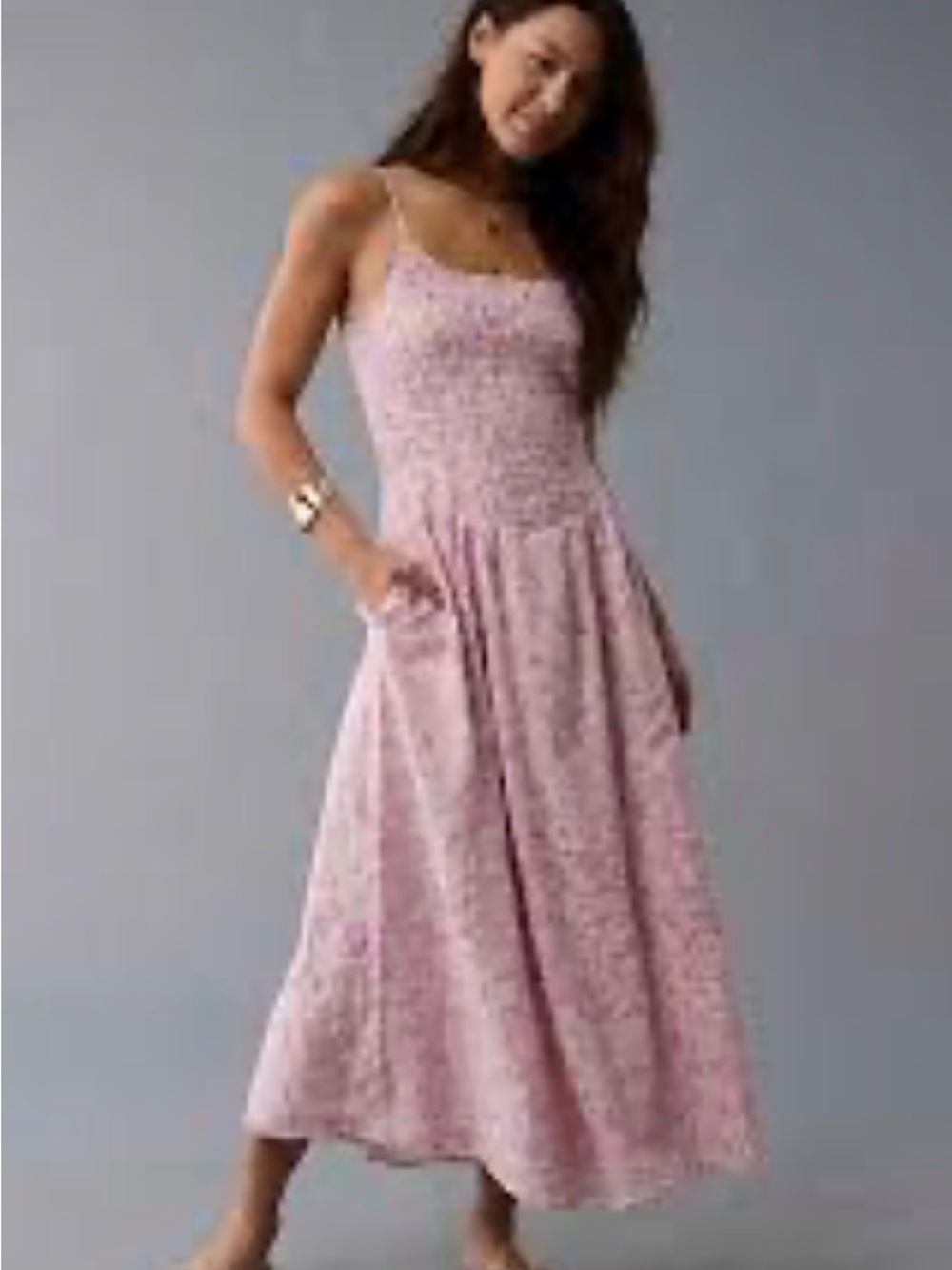 American Eagle Bella Midi Dress in the color "Hushed Violet". Size small